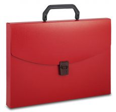 Портфель Бюрократ BPP01red 1 отделение А4 пластик 0.7мм красный