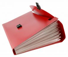Портфель Бюрократ BPP13red 13 отделений А4 пластик 0.7мм красный